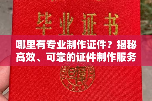 连云港哪里有专业制作证件？揭秘高效、可靠的证件制作服务