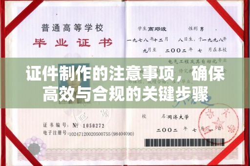 连云港证件制作的注意事项，确保高效与合规的关键步骤
