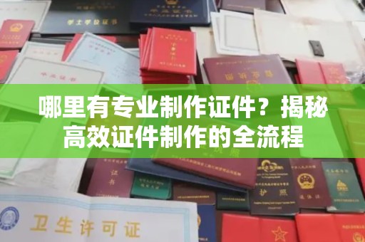 连云港哪里有专业制作证件？揭秘高效证件制作的全流程